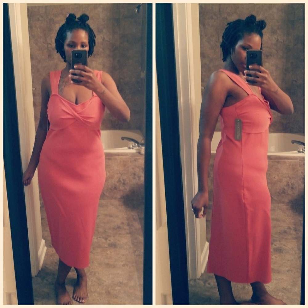 Peach Eva Mendes Dress